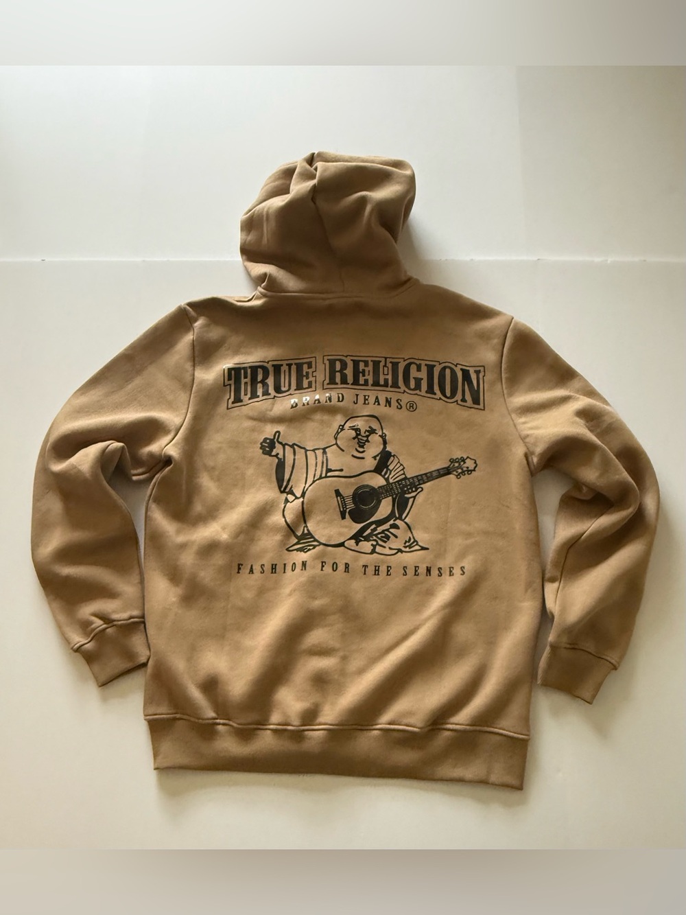TRUE RELIGION Arch Gloss Zip Hoodie Travertine Mens Size Large RETAIL $119 NWT